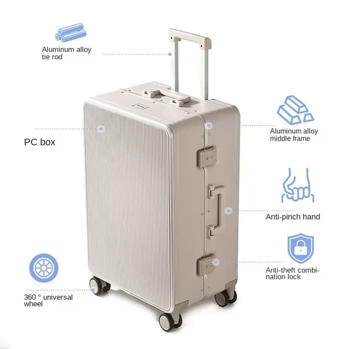 Nouveau Bagage hommes et femmes 20-28 pouces grande capacité cadre en aluminium valise de voyage avec poignée