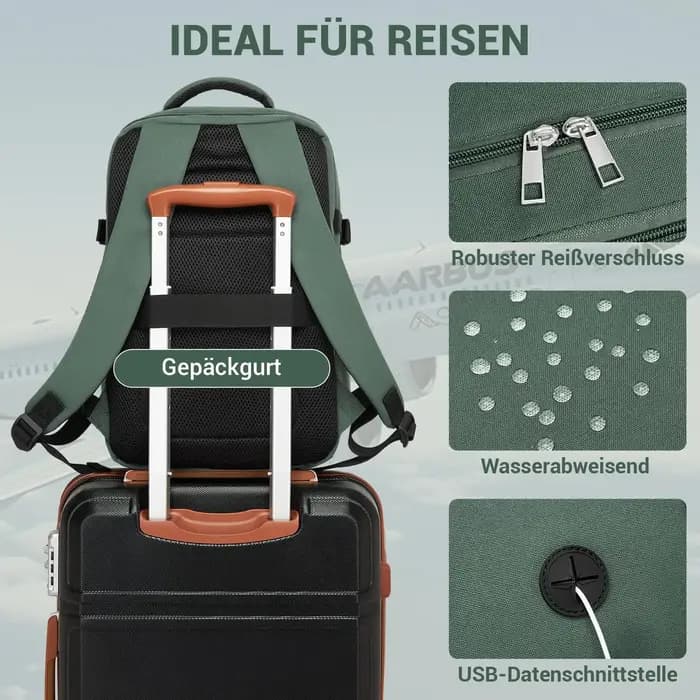 KONO Sac à dos pour ordinateur portable pour homme-15,6 pouces hydrofuge avec compartiment rembourré