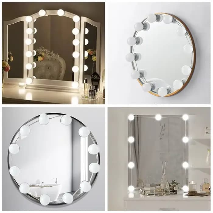 Miroir de maquillage ampoule LED lumières de vanité USB 12V salle de bain coiffeuse éclairage Dimmable LED