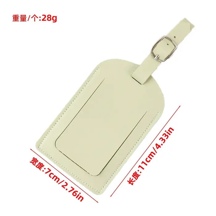 Étiquette de bagage en cuir vert clair