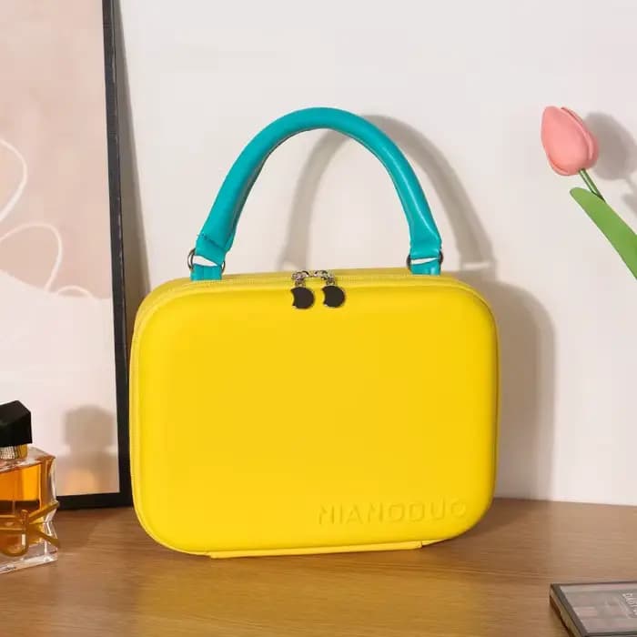 Sac à cosmétiques EVA Macaron, pochette de maquillage portable, organisateur étanche à fermeture écl