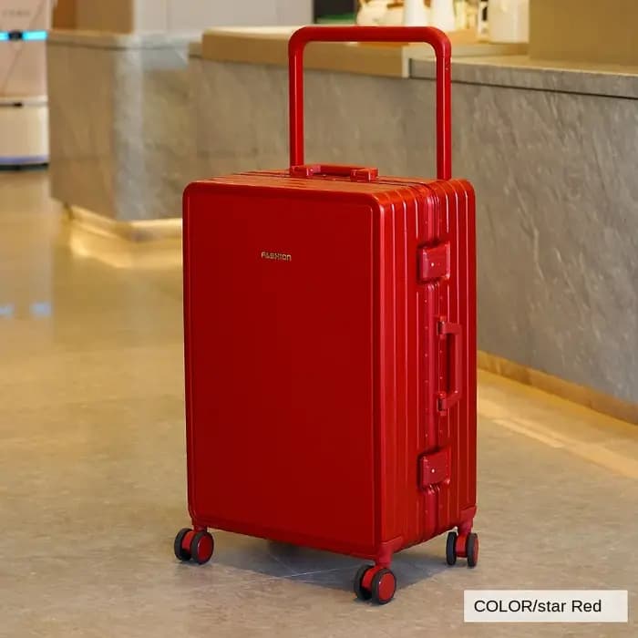 KU Ultra léger cadre en aluminium large chariot bagages femme grande capacité valise muet roue universelle mot de passe