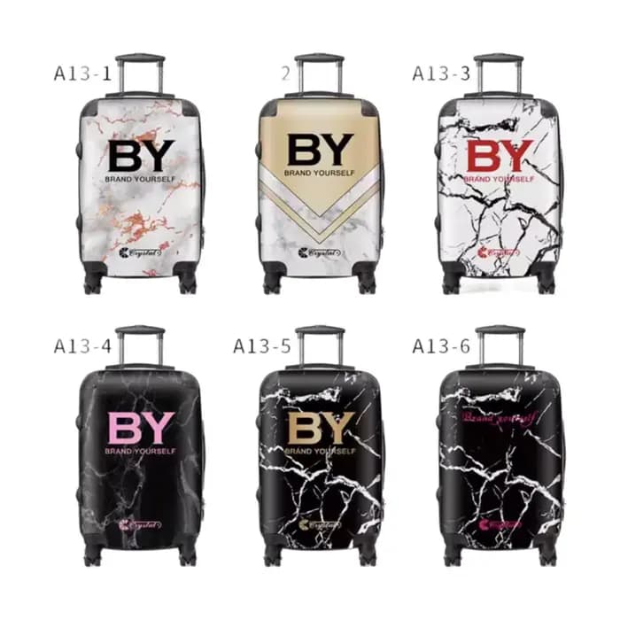 Valise à rayures classiques personnalisée : sac trolley monogramme personnalisé avec roulettes