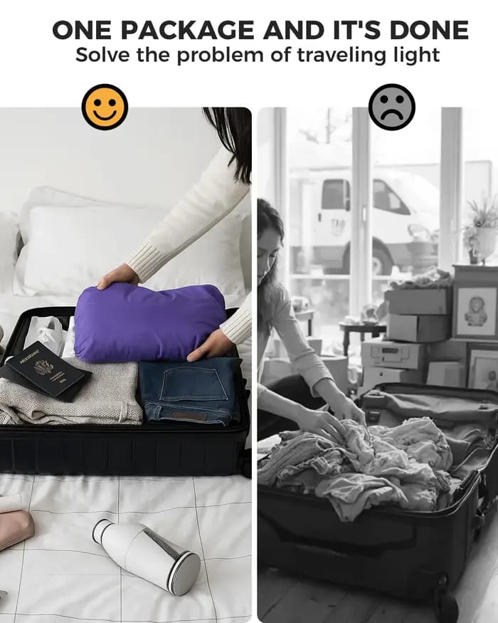 Sac de compression sans plis pour le voyage