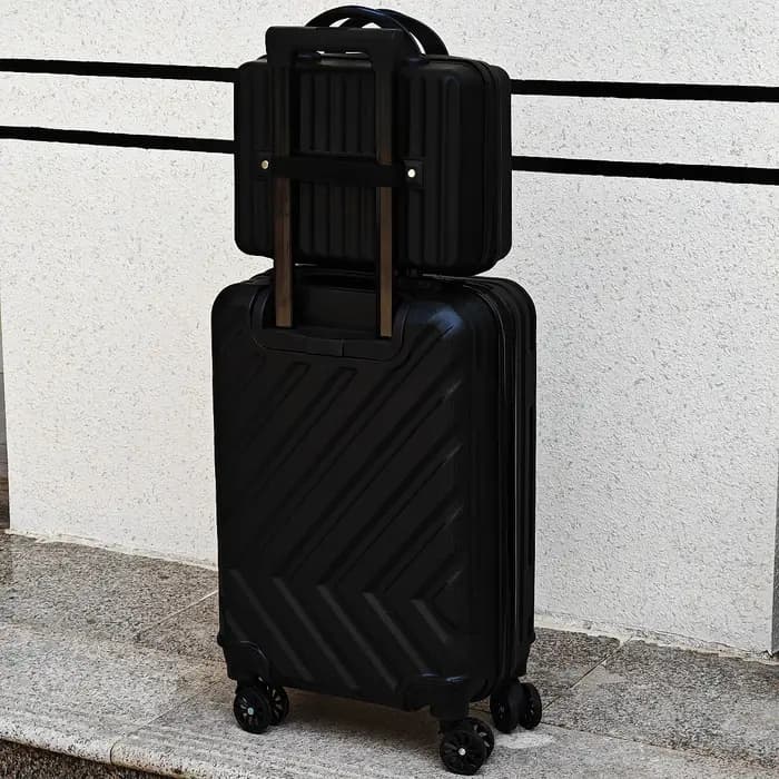 2 pièces, boîtier de chariot de 20 pouces et combinaison de valise de 14 pouces, roue universelle, chariot télescopique, grande capacité, rangement en couches, valise, valise d'embarquement, valise de
