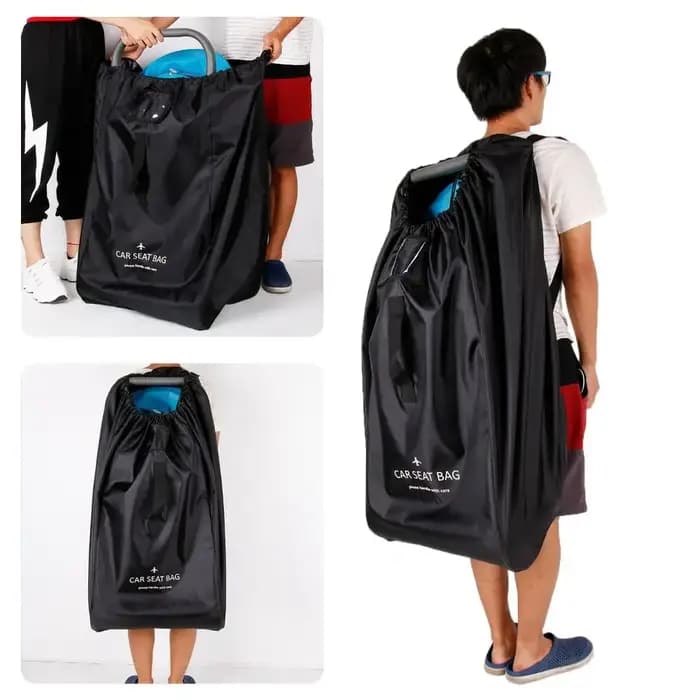 Noir pour avion porte vérifier sac grand pour poussette siège de voiture sac de rangement bébé poussette sac poussette couverture landau sac de voyage