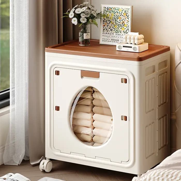 Armoire de rangement pliante pour vêtements, boîte de rangement pour couette de chambre à coucher, porte d'entrée rabattable de grande capacité pour organiser l'armoire de rangement