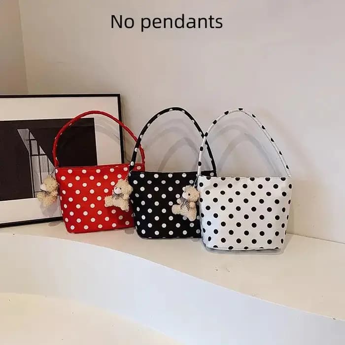 Sac fourre-tout à pois en tissu Oxford