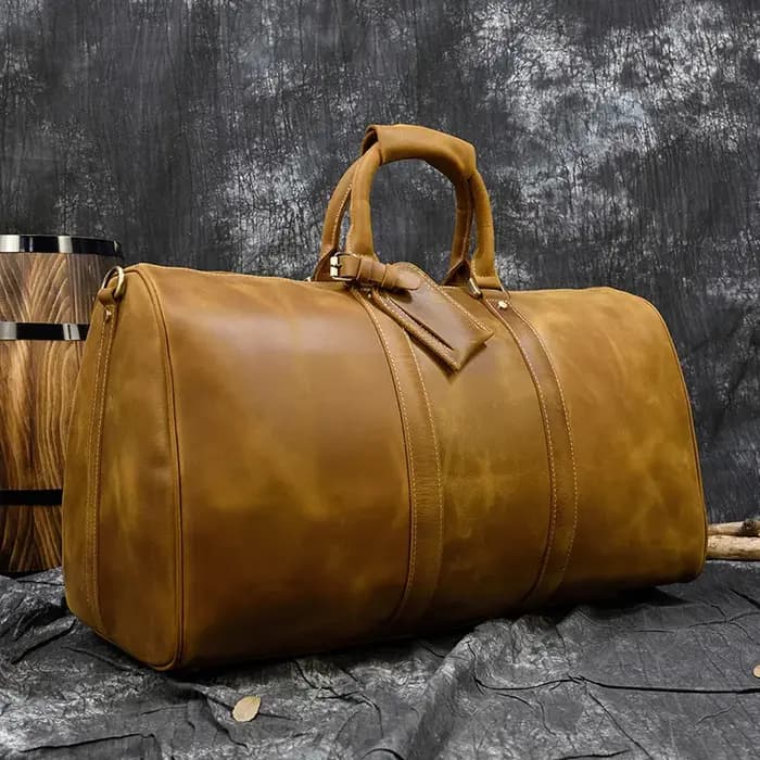 Luufan-Sac de voyage en cuir véritable pour homme