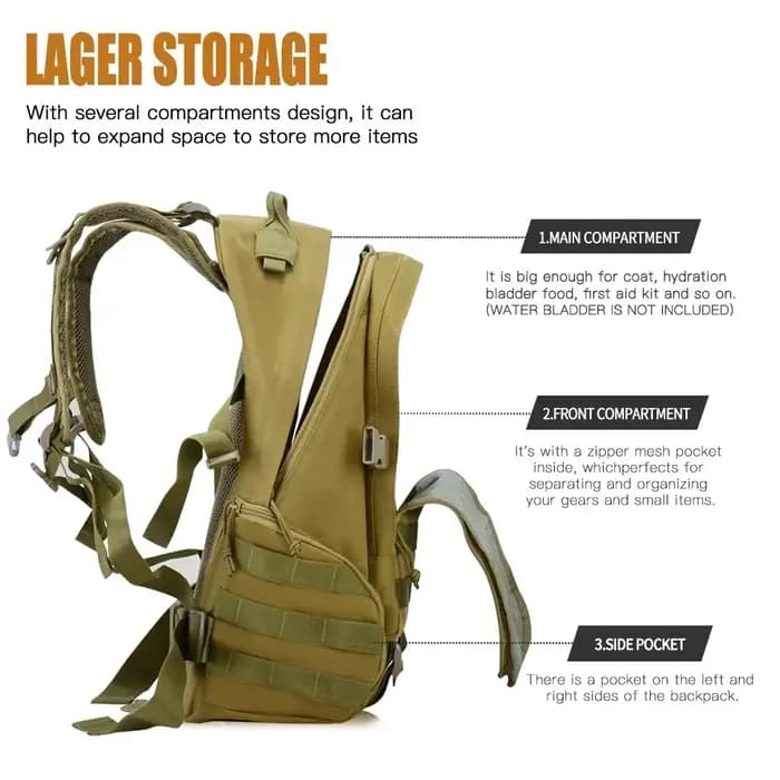 30L randonnée sac à dos tactique 900D Oxford sacs imperméables en plein air Molle Camping sac à dos sac