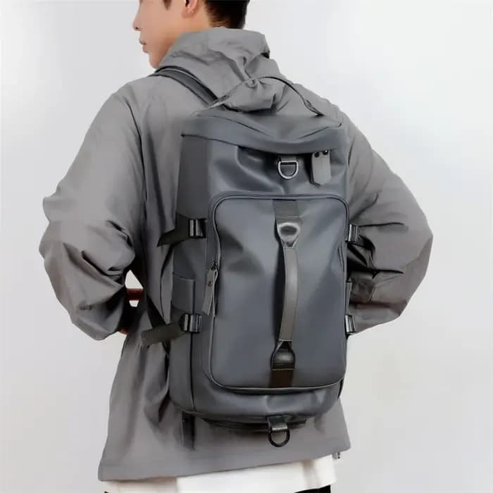 Sac à dos de sport et de voyage polyvalent en cuir PU pour hommes et femmes