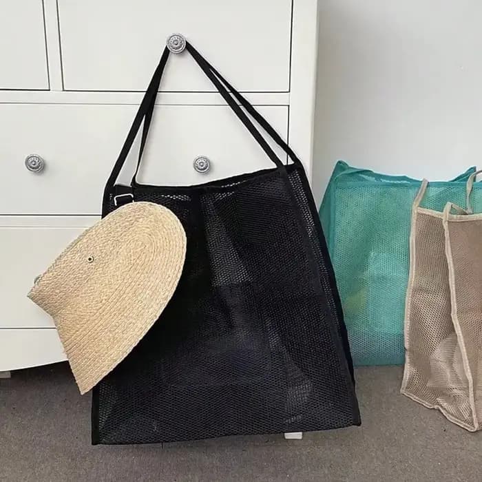 Sac de plage extra-large, pliable, avec poignée et revêtement renforcés, idéal pour les sorties à la
