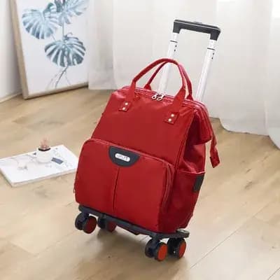Sac à roulettes de voyage Oxford pour femme, sac à dos à roulettes, valise à roulettes, grande capac