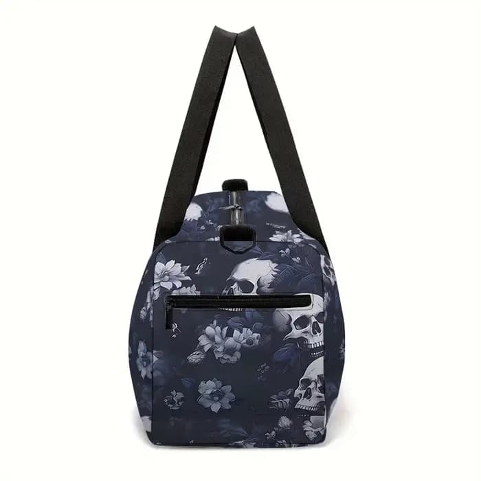 Sac de voyage grande capacité motif crâne floral pour garçons et filles – Meilleurs cadeaux – Sac