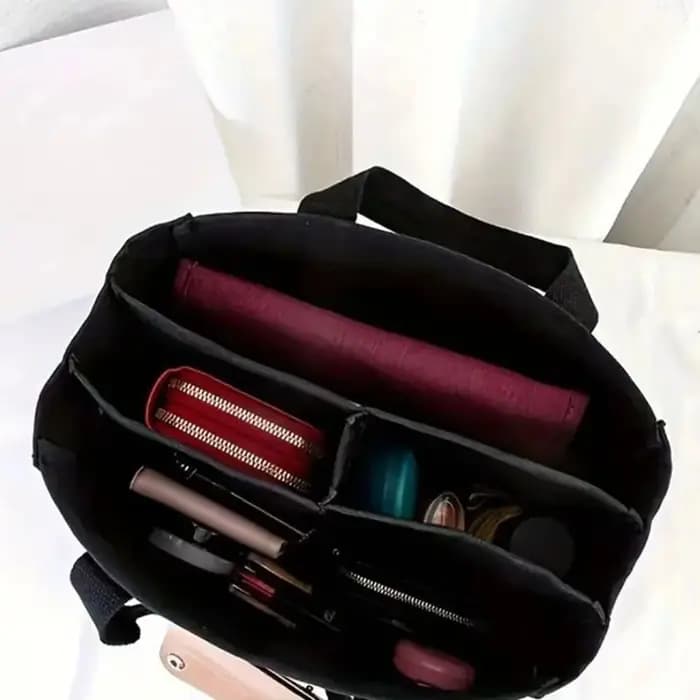 Sac fourre-tout en toile multi-poches tendance