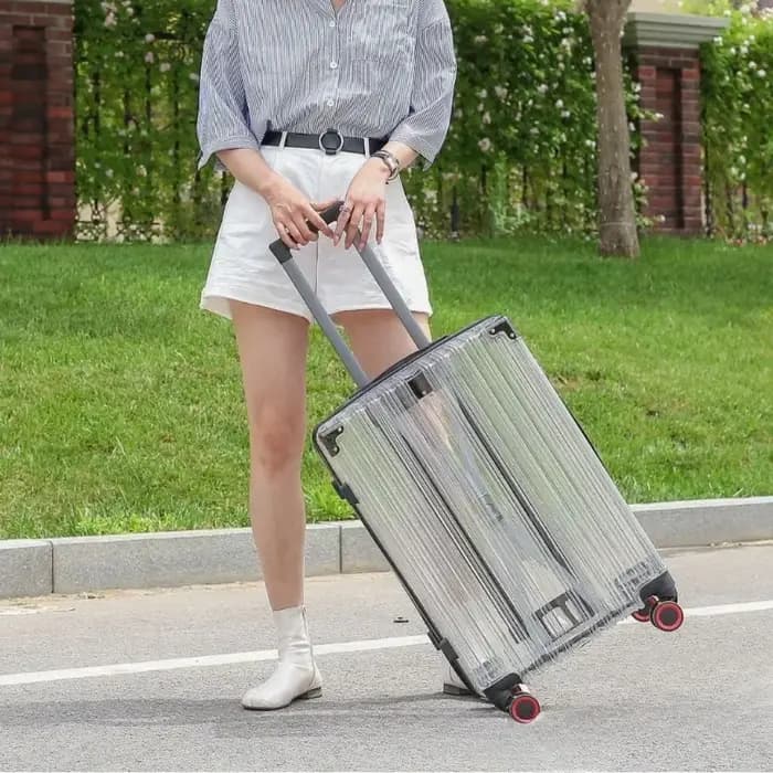 Valise transparente Internet célébrité bagages ultra-léger 20/24 pouces sacs de voyage mâle mode tendance mot de passe chariot femme 캐
