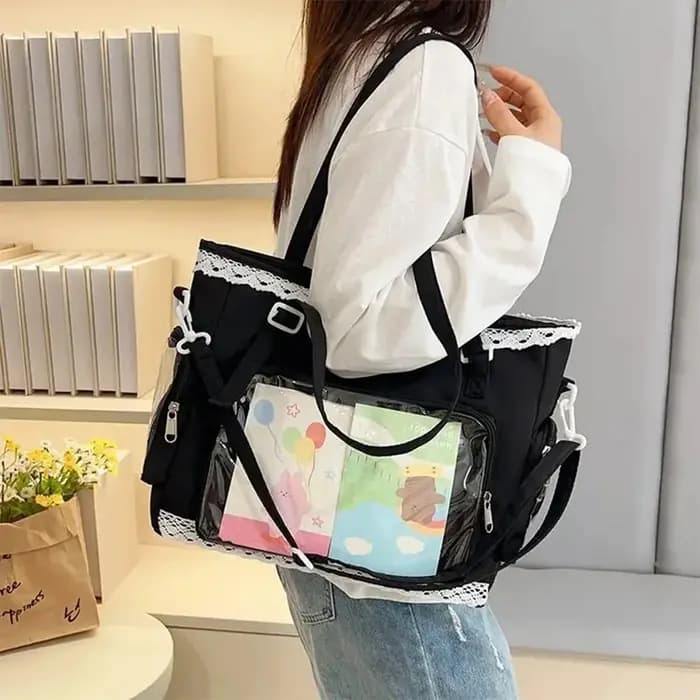 Sacs à bandoulière transparents japonais Kawaii Itabag de grande capacité pour filles