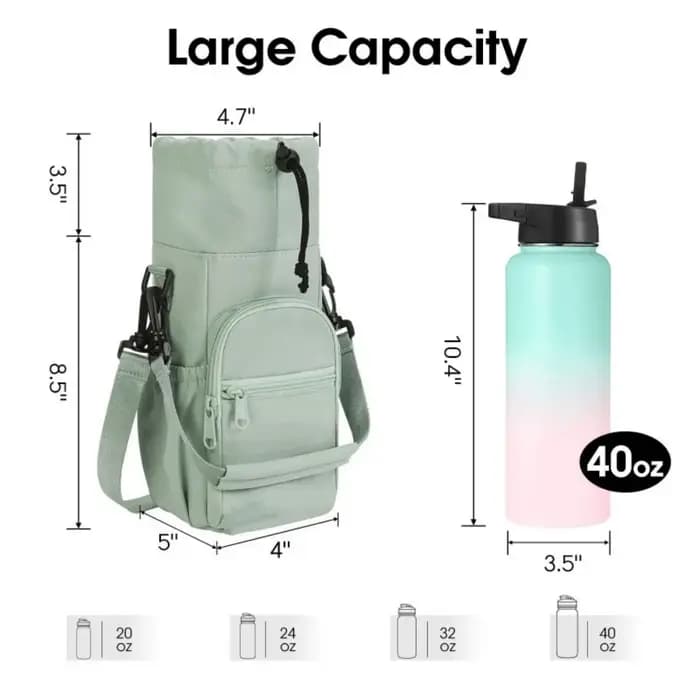 Nouveau porte-bouteille d'eau avec sangle 40oz pochette de bouteille