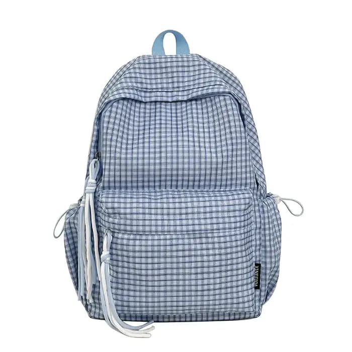 Sac à dos de voyage à motif quadrillé original, style frais, sac à bandoulière pour étudiants, en ny