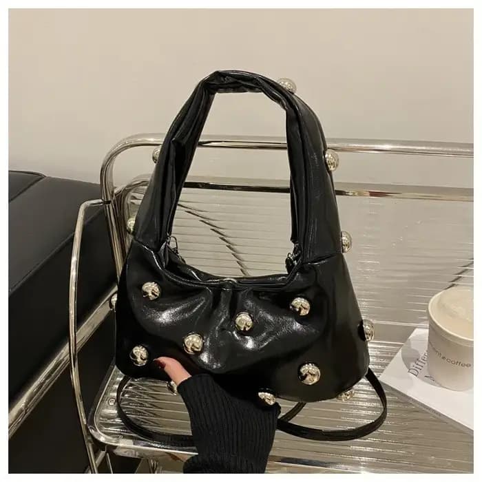Sac à main Hobo clouté en cuir PU pour femme