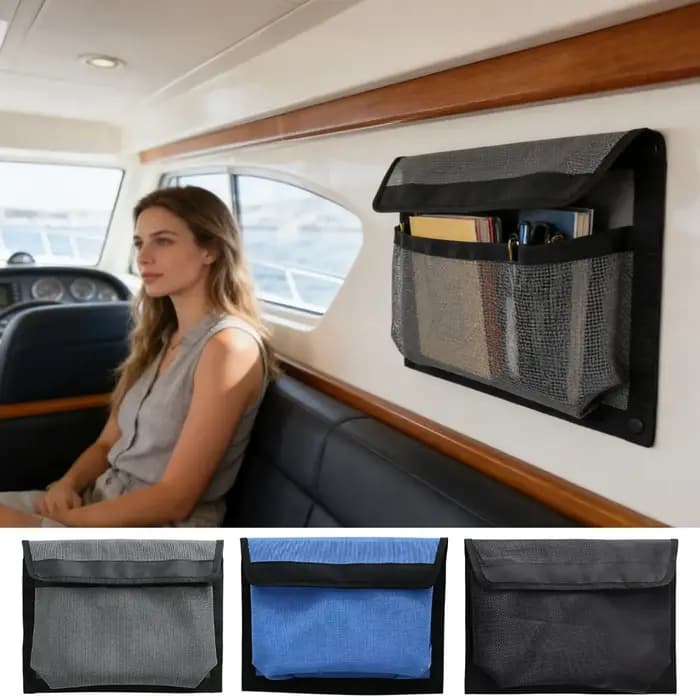 Sac de rangement marin auto-adhésif avec fermeture auto-agrippante