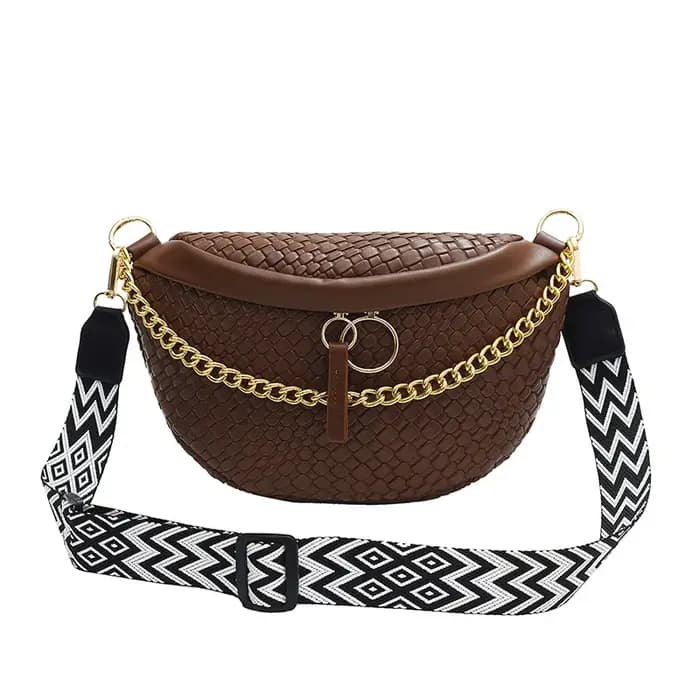 Sac banane à motif tissé pour femme