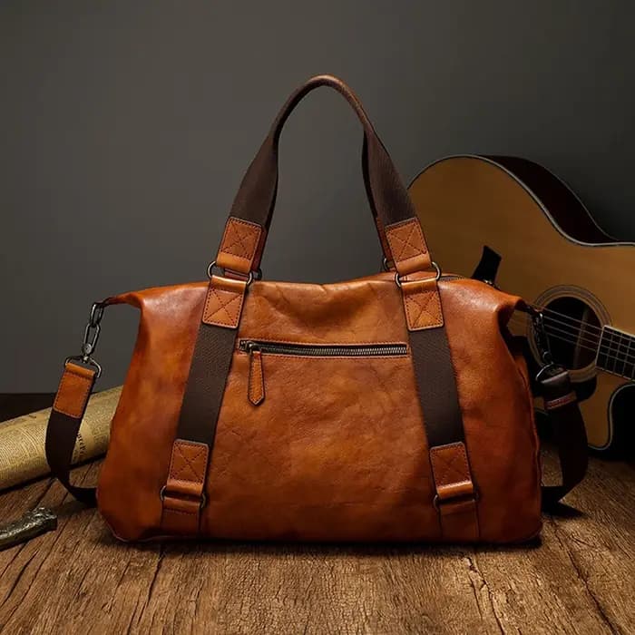 Sac de voyage pour hommes sac de bagage en cuir véritable