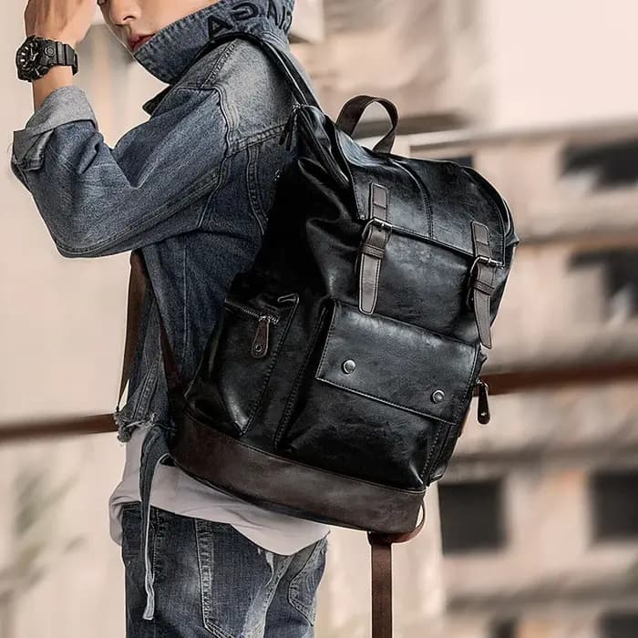 Grand sac à dos de voyage antivol en cuir pour hommes sacs pour ordinateur portable