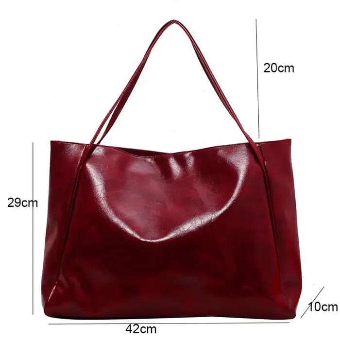 Sac fourre-tout en cuir Pu souple pour femmes