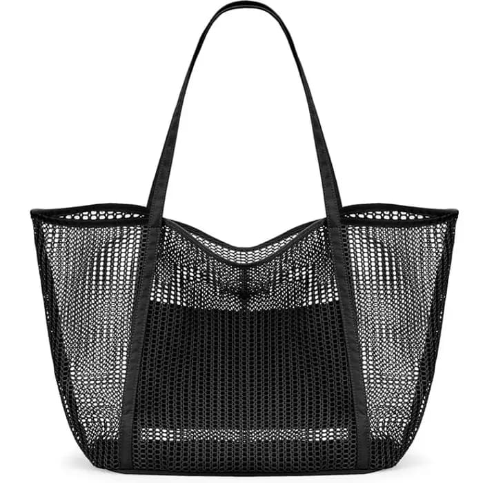 Sac fourre-tout en maille pour femme, sac à bandoulière 27L, sac de courses et de rangement pour les