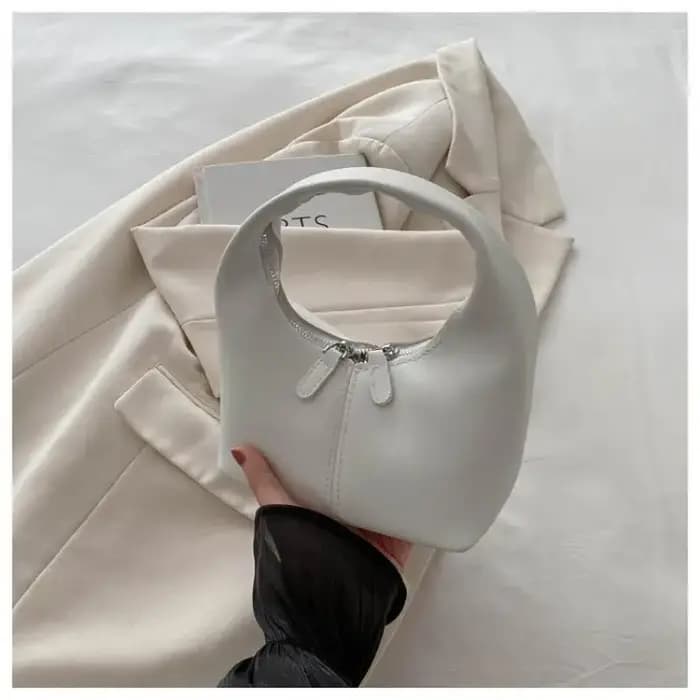 Mini sac hobo en cuir PU avec poignée supérieure et fermeture éclair