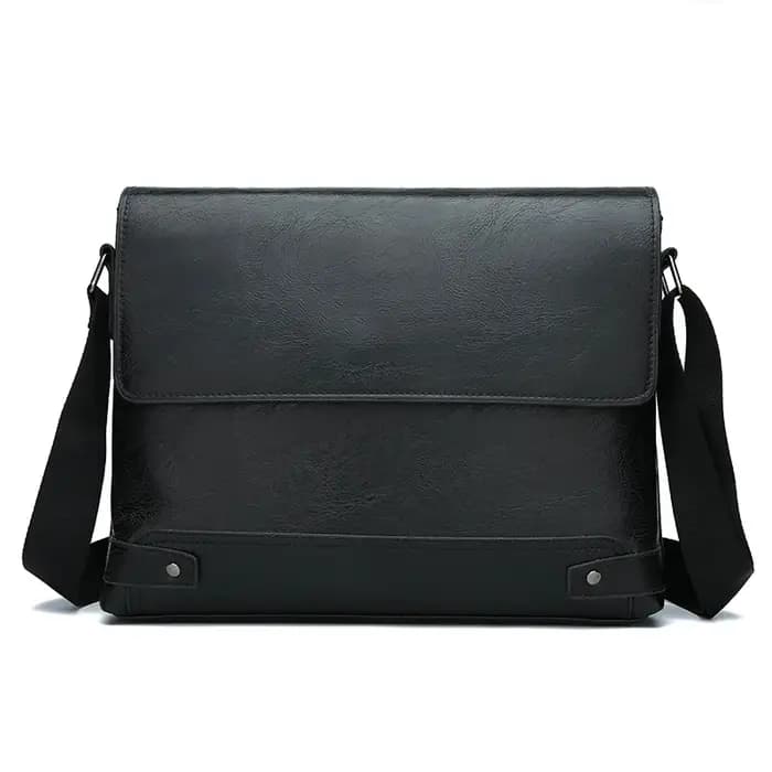 Sac à bandoulière rétro pour hommes d'affaires, sacoche horizontale pour documents, grande capacité,