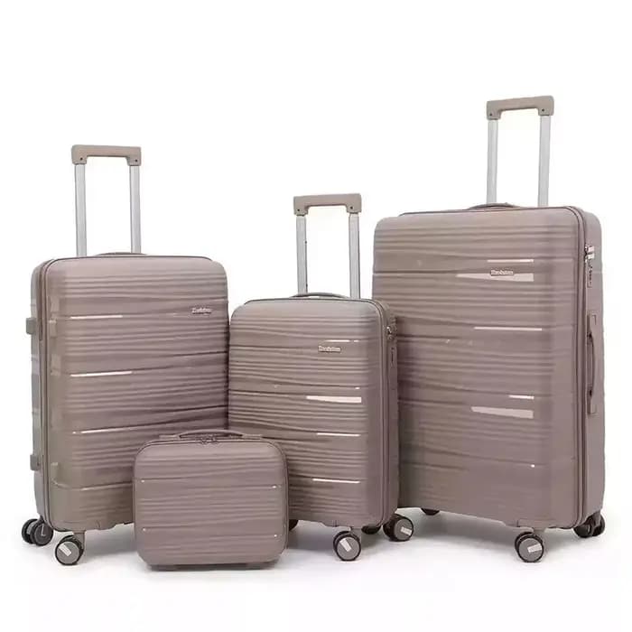 Ensembles de bagages 4 pièces Valise légère en PP (13/20/24/28 pouces) avec serrure TSA, roues silen