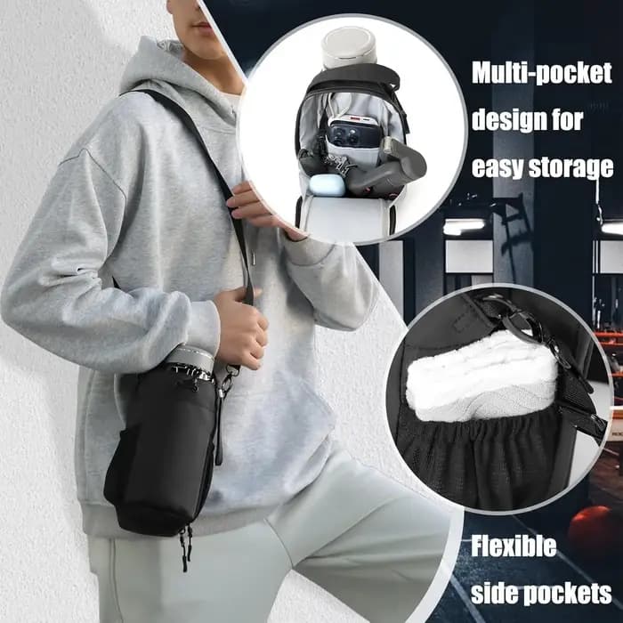 Sac de sport magnétique grande capacité avec poche pour téléphone