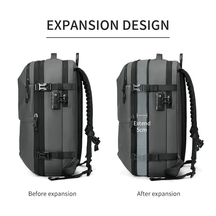 Sac à dos de voyage à compression sous vide pour hommes, sac à dos pour ordinateur portable 17 pouce
