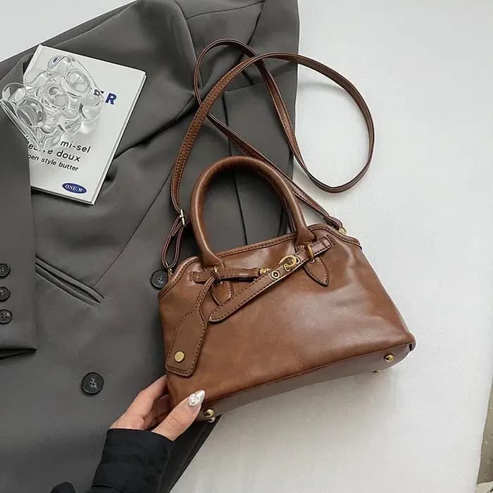 LEFTSIDE – sac fourre-tout rétro en cuir PU pour femmes, tendance hiver 2025, nouvelle mode Y2K, sac