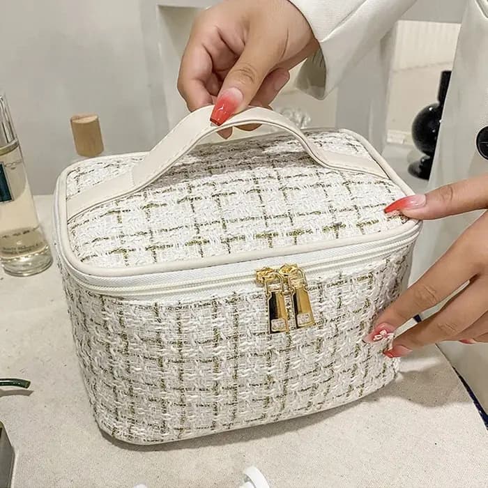 2025 nouveau sac pour femmes tricoté Style sac de maquillage Portable