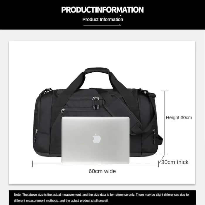 Sac de voyage personnalisé haute capacité avec séparation sec/humide