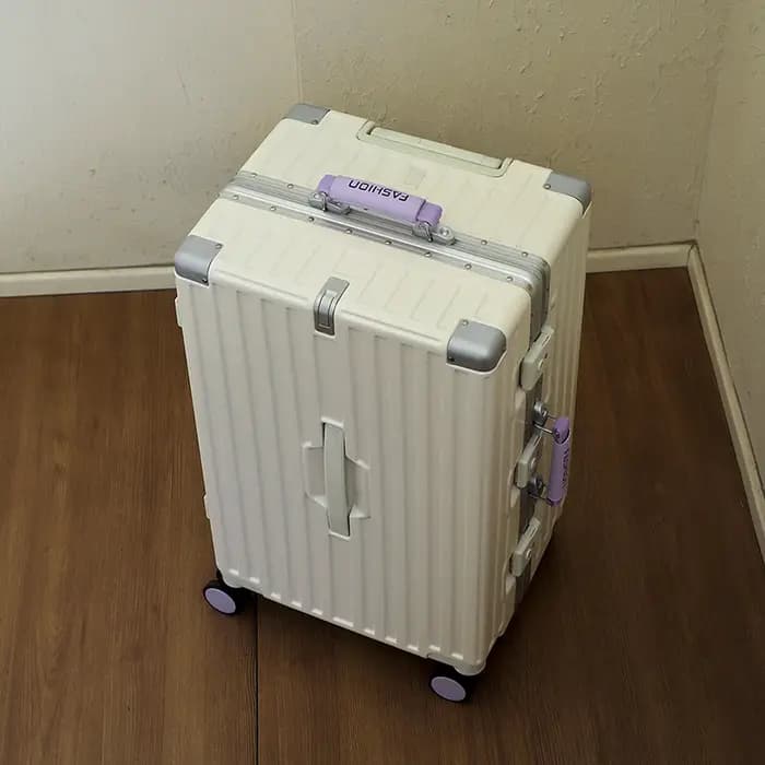 Valise de voyage grande capacité bicolore 20-28 pouces avec cadre en aluminium renforcé