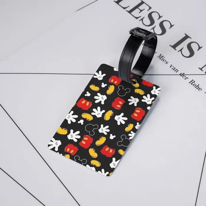 Étiquette de bagage personnalisée M-Mouse pour valises, étiquettes de bagage tendance, dessins animés, anime, avec protection de la vie privée et porte-carte d'identité