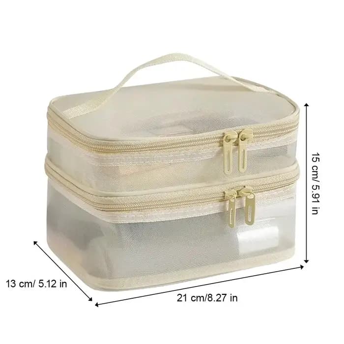 Sac de maquillage en maille double couche