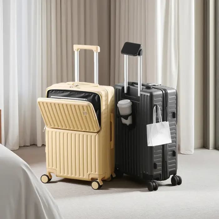 Porte-bagages à main à ouverture frontale, support de téléphone caché, compartiment humide/sec, 20 p