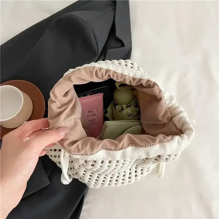 Nouveau 2025 femmes Crochet sac à bandoulière coton lin Boho sac