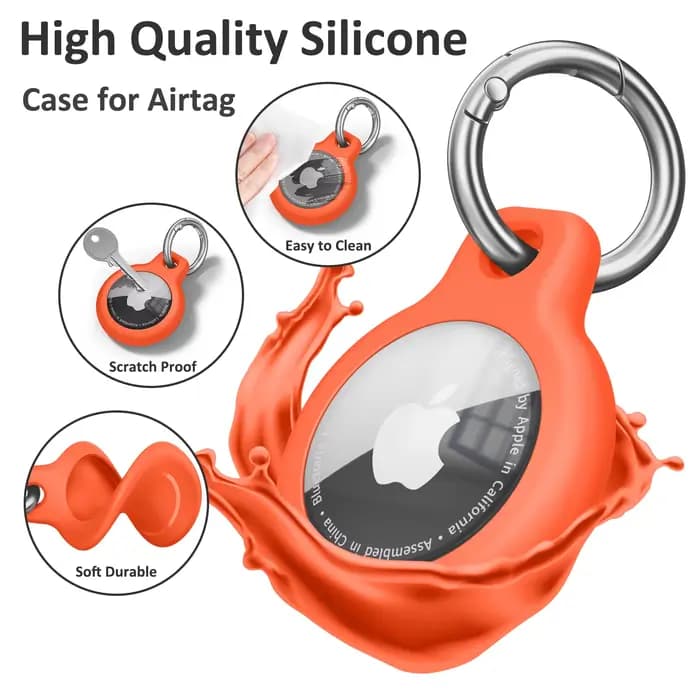 Housse en TPU pour support Apple Air Tag avec porte-clés