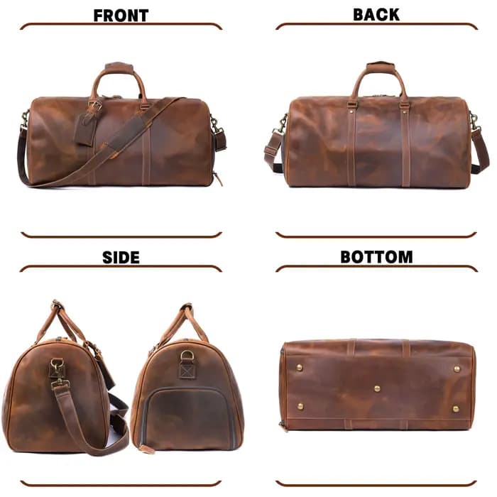 Sac de voyage vintage en cuir pleine fleur pour homme S.WORKER