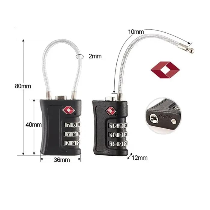 Cadenas à combinaison TSA à 3 chiffres