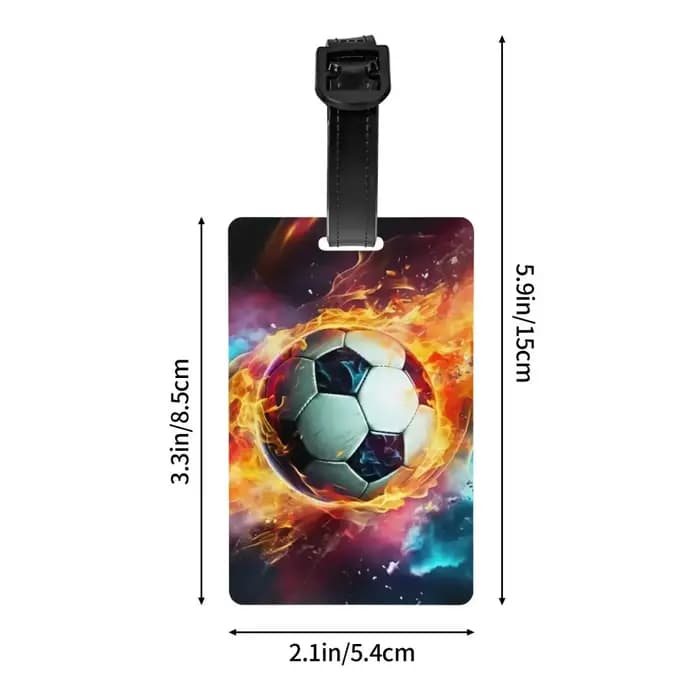 Étiquette de bagage personnalisée Fire & Ice Soccer pour valises