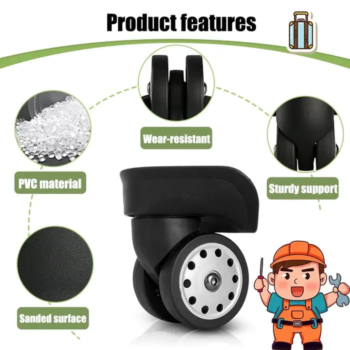 Pièces de rechange pour valise Hongying L-H, roues universelles, réparation d'accessoires de bagages, muet, lisse et Durable