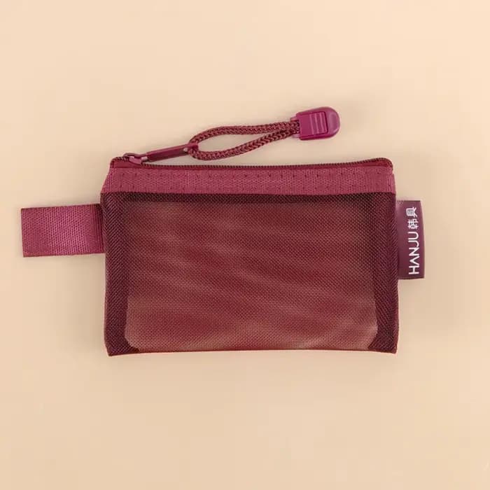 Sac à cosmétiques en maille carrée transparente, pochette de rangement de grande capacité, sacs à ma
