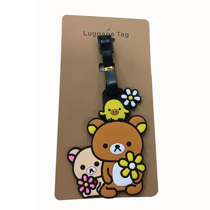Rilakkuma étiquette de bagage enfants Anime ours décontracté valise Anti perte étiquette carte d'emb